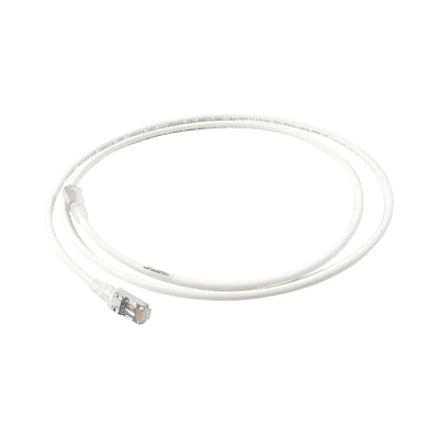 Patch Cord Skinny Cat6A Blindado S/FTP, 1.52 Metros (5 Pies), Diámetro Reducido 28 AWG, Color Blanco