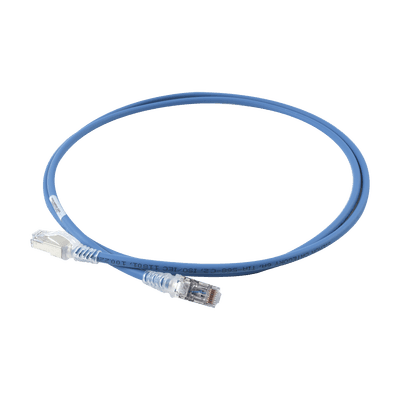 Patch Cord Skinny Cat6A Blindado S/FTP, 1.52 Metros (5 Pies), Diámetro Reducido 28 AWG, Color Azul