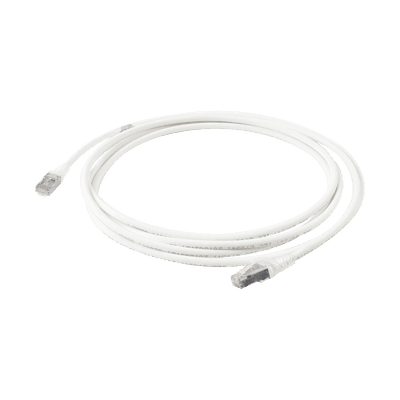 Patch Cord Skinny Cat6A Blindado S/FTP, 3.05 Metros (10 Pies), Diámetro Reducido 28 AWG, Color Blanco