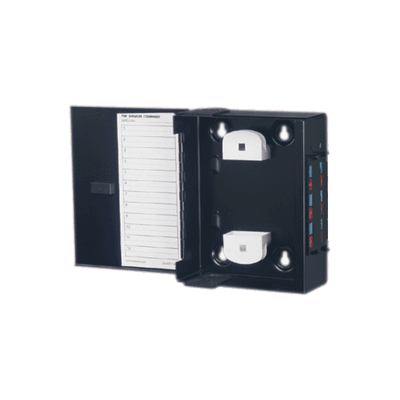 Mini Caja de Conexión de Fibra Óptica, Para Montaje en Pared, Hasta 48 Puertos LC (Acepta Dos Placas Acopladoras), Color Negro