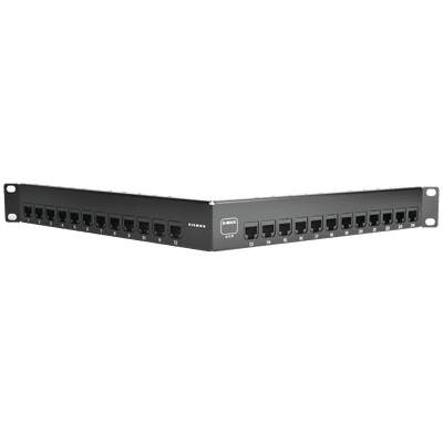Patch Panel UTP Z-MAX de 24 puertos, Precargado con Jacks Categoría 6, Angulado, 1UR