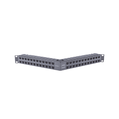 Patch Panel Z-MAX de 48 Puertos, Blindado, Modular (Vacío), Angulado, 1UR