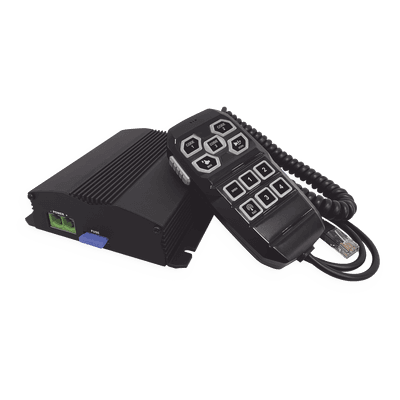 Sirena Vehicular de 100W de Potencia, Incluye Controlador Unimando Para Control de Tonos, 4 Salidas Auxiliares y Microfono