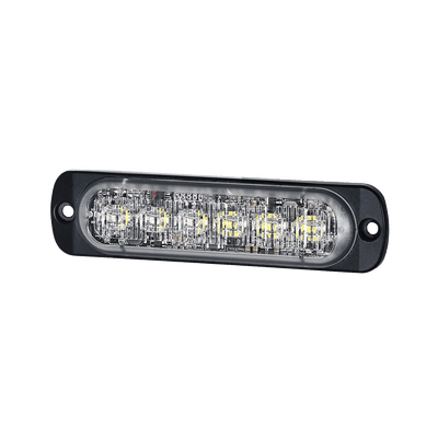 Luz Auxiliar de 12 LED, Rojo/Azul, Lente Transparente, SAE