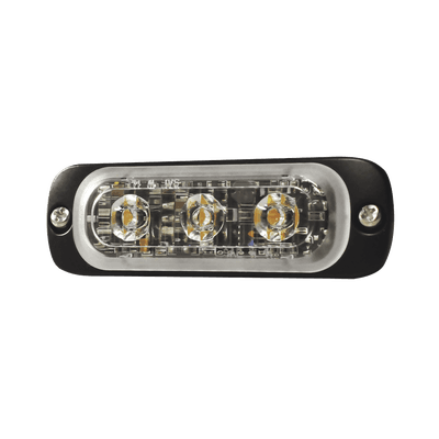 Luz Auxiliar de 3 LED, Ambar, Lente Transparente, SAE