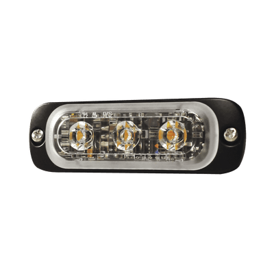 Luz Auxiliar de 3 LED, Rojo, Lente Transparente, SAE