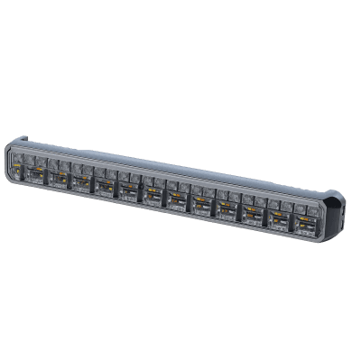 Luz Auxiliar de 45 LED, Top Rojo, Tricolor Rojo/Azul/Blanco, 11.42", Lente Transparente, SAE