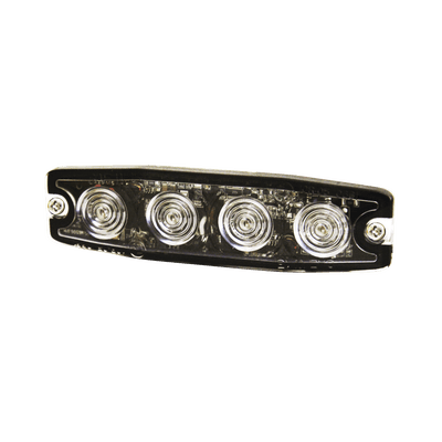 Luz Auxiliar de 4 LED, Ambar, Lente Transparente, SAE