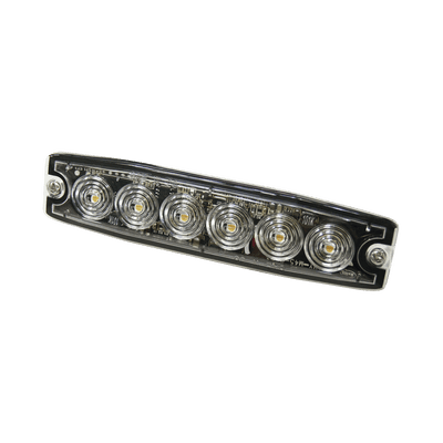 Luz Auxiliar de 6 LED, Ambar, lente Transparente, SAE