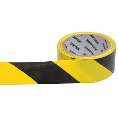 Cinta de Señalización / Adhesivo Acrílico / Espesor 0.105 mm / Colores Amarillo-Negro / Ancho 48 mm / Largo 18 m / Alta Visibilidad