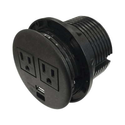 Multicontactos Empotrable Doble/ USB A & C, Color Negro, No Incluye Cable de Poder (11000-83604)