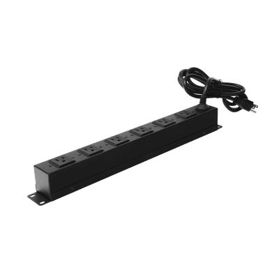 Tomacorriente multiple horizontal para rack de 19in, 6 contactos (THE0040092001001)