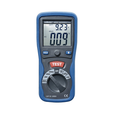 KIT de Medidor de Resistencia a Tierra Digital ( Terrómetro ), a 3 hilos  CAT III / 1000 V.
