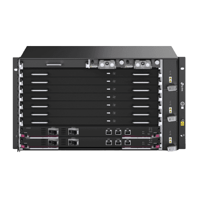 Chassis Optical Line Terminal (OLT) / 7 Slots de Servicio / 160 Gbit/s por Slot / GPON 2.5Gbps + XGS-PON 10Gbps / Gestión Centralizada DPMS / 1:256 Split Ratio / Dual Main Control Redundante / L2+L3 Avanzado