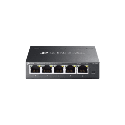 Switch Gestionado Omada SDN / 5 Puertos Gigabit RJ45 / 10 Gbps Capacidad Switching / 7.4 Mpps Forwarding Rate / Gestión Cloud Centralizada / VLAN 802.1Q / QoS 8 Colas Prioridad / Metal Fanless