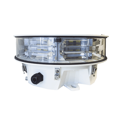 Luz de Obstáculo Lonestar FAA Media Intensidad / LED Tipo L864-L865 / 20.000 cd Blanco - 2.000 cd Rojo / Infrarrojo 246 mW/sr / Sincronización GPS Opcional / Monitoreo SNMP / Garantía 5 Años