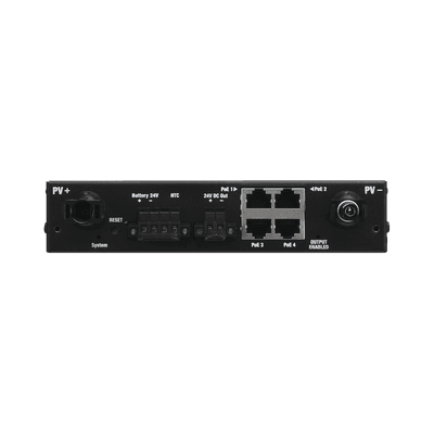 Controlador de carga MPPT SunMax SolarPoint 24V 7A para interior con switch PoE pasivo 24V integrado para alimentar equipos airMAX