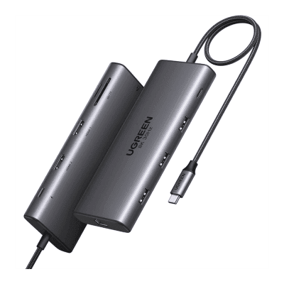 Docking Station USB-C Hub 10 en 1 UGREEN Revodok Pro 210 / Dual HDMI 4K 60Hz y 8K 30Hz / 3 Puertos USB-A + USB-C 3.0 / Carga PD 100W / Ethernet Gigabit 1000M / Lector Tarjetas SD y TF / Compatible Windows y macOS