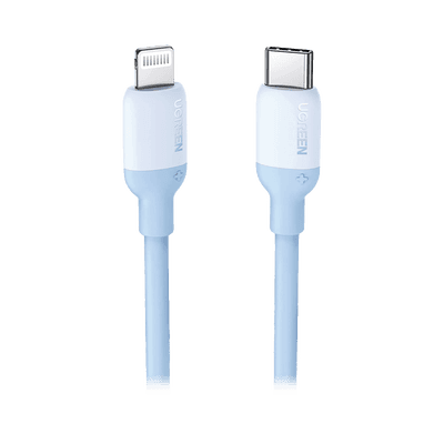 Cable USB-C a Lightning / Certificado MFi / 1 Metro / Adecuado para iPhone, iPad, iPod / Carga Rápida PD 20W /  Sincronización de Datos de hasta 480 Mbps / Goma de Silicona y  TPE. / Suave al Tacto / Color Navy Blue