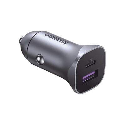 Cargador de Auto 30W | 2 Puertos USB-A y USB-C | Carga Rápida | Compatible con Vehículos de 12 y 24 VCD | PD3.0, QC4.0, SCP, PPS | Indicador Led | Diseño Compacto | Chip Inteligente | Caja de Aluminio