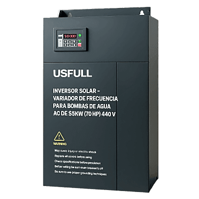 Inversor Solar - Variador de Frecuencia para Bombas de Agua AC de 55KW (70 HP)   440V: Potencia y Eficiencia para Aplicaciones Exigentes