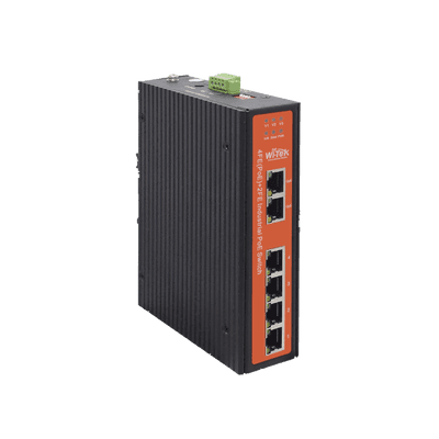 Switch industrial 4 puertos Fast Ethernetcon POE 802.3af/at + 2 puertos UPLINK gigabit