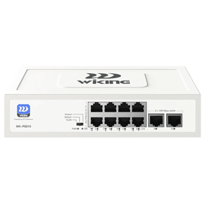Switch no administrable PoE / Gestión Cloud / Con 8 puertos 10/100 Mbps PoE af/at / 2 Puertos Ethernet 10/100 MBPS / Presupuesto 76 W / PoE hasta 250 metros