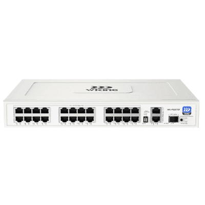 Switch no administrable PoE WI-TEK / 24 Puertos 10/100 Mbps PoE af/at / 2 Puertos Uplink Gigabit / 1 Ranura SFP 1000 Mbps / Presupuesto 270 W / Puerto 1 Hi-PoE 60W
