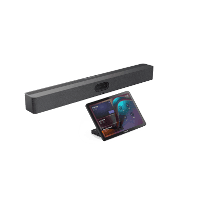 Barra de Videoconferencia Yealink A50 con IA y Consola Táctil CTP25, Todo en Uno para Salas Medianas y Grandes con Seguimiento Automático del Hablante