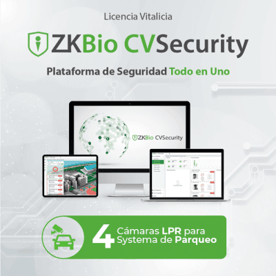 Licencia ZKBio CVSecurity Estacionamiento / 4 Carriles / Reconocimiento de Placas LPRS1000