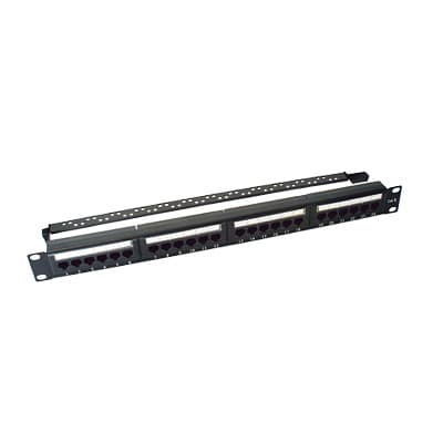 Panel de Parcheo de Impacto (110) UTP de 24 Puertos Cat6, 19 Pulgadas (48.26 cm), con Barra para Organizar Cable