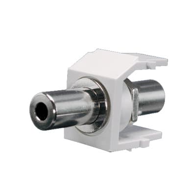 Módulo Acoplador Estéreo de 3.5 mm (1/8 Pulgadas), Tipo Keystone, de Paso, Color Blanco Mate