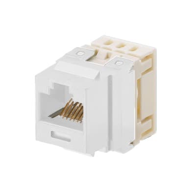 Conector Jack Estilo 110 (de Impacto), Tipo Keystone, Categoría 5e, de 8 Posiciones y 8 Cables, Color Marfil